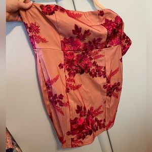 Strapless Floral Cocktail Dress